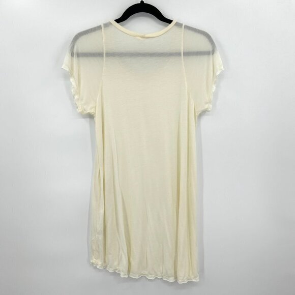 LAUREN MOSHI Sample Cream 100% Micro Modal Scoop Neck Short Sleeve Shirt Medium - Picture 2 of 6